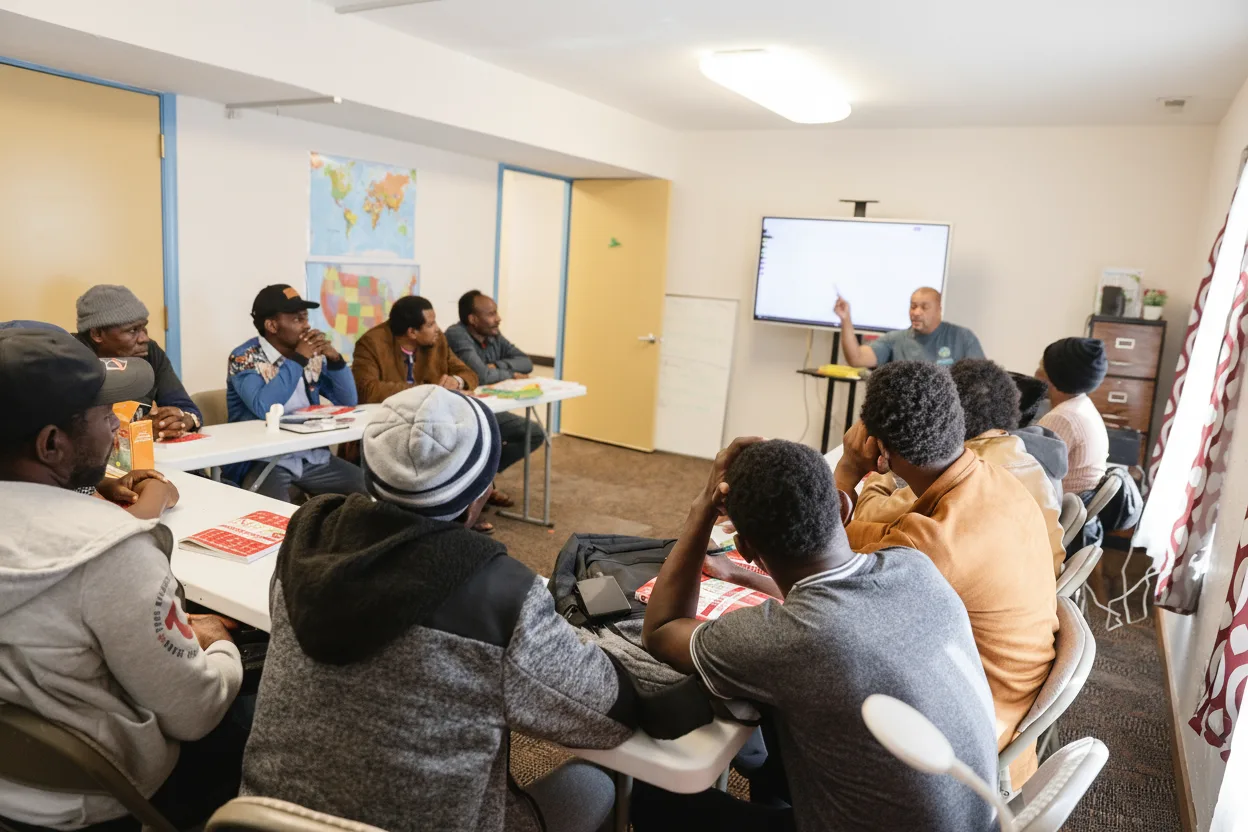 A busy CNMC classroom in Cactus, Texas