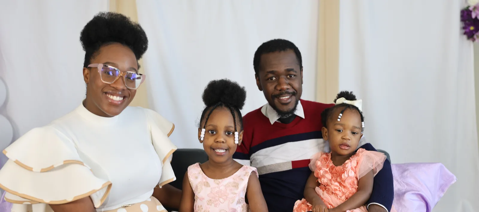 A family photographed at Cactus Nazarene Ministry Center