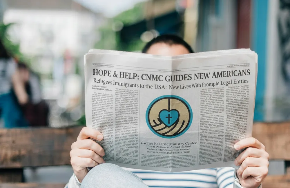 A newspaper feature headlined Hope and Help: CNMC guides new Americans